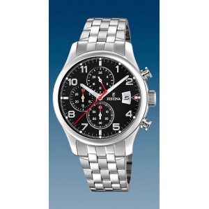 Montre Festina F20374/6 chrono acier aviateur