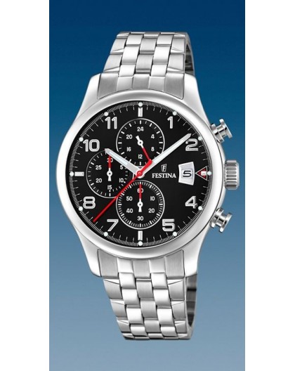 Montre Festina F20374/6 chrono acier aviateur