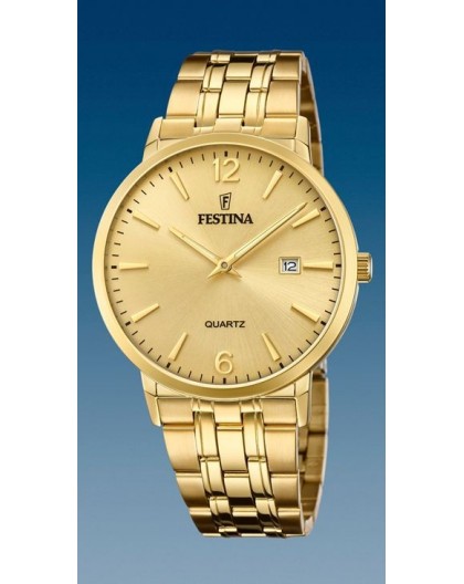 Montre Festina F20513/3 plaqué or homme