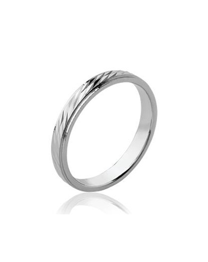 Alliance argent 2mm finition diamantée vague