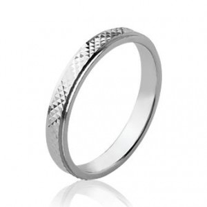 Alliance argent 3mm finition diamantée Clou de Paris