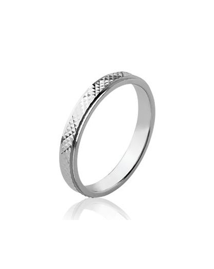 Alliance argent 3mm finition diamantée Clou de Paris