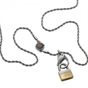 Collier Diesel bijoux DX1203040 homme cadenas