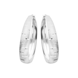Créoles argent effet bombé ciselé grand modèle 33mm