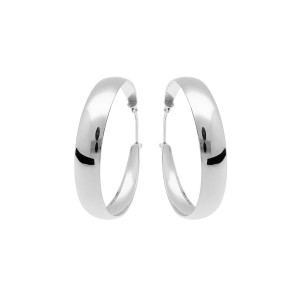 Créoles argent effet bombé grand modèle 33mm