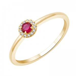 Bague Rubis or jaune et Diamants modèle Georgia