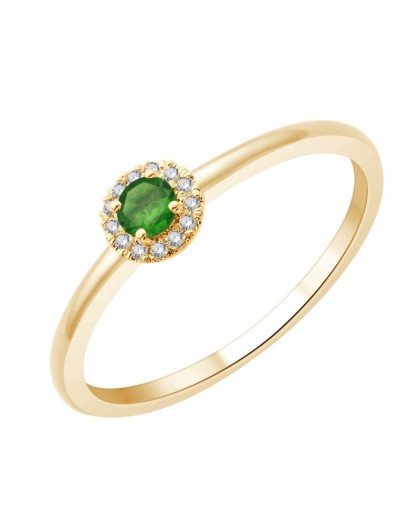 Bague Emeraude or jaune et Diamants modèle Georgia