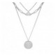 Collier acier 3 rangs 2 médailles 1 chaine