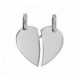 Pendentif argent coeur sécable moderne