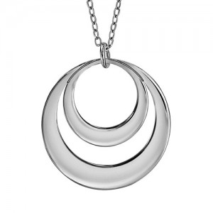 Collier Argent double cercles gravables