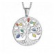 Collier Argent Arbre de vie émail coloré