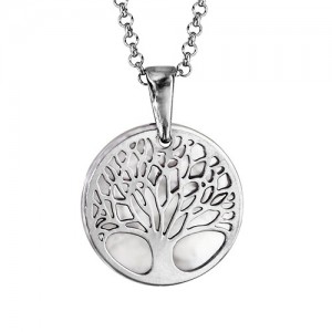 Collier Argent Arbre de vie et Nacre