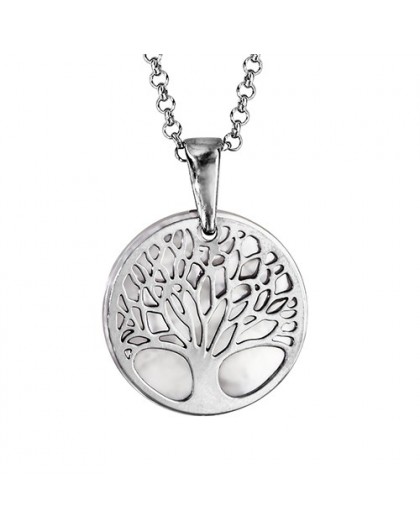 Collier Argent Arbre de vie et Nacre