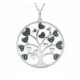 Collier Argent Arbre de vie feuilles coeurs oxydes