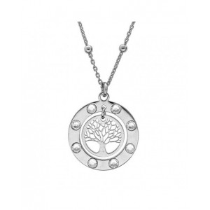 Collier Argent Arbre de vie petite médaille oxydes