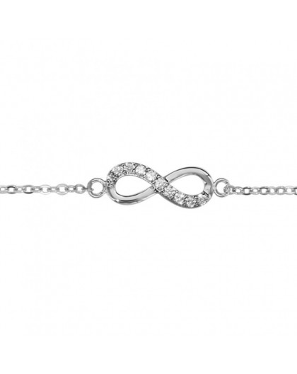 Bracelet argent motif infini oxydes