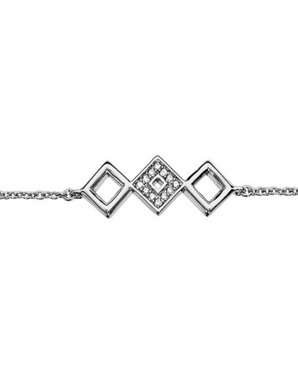 Bracelet argent motif losange oxydes