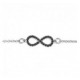 Bracelet argent infini oxydes noirs