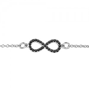 Bracelet argent infini oxydes noirs