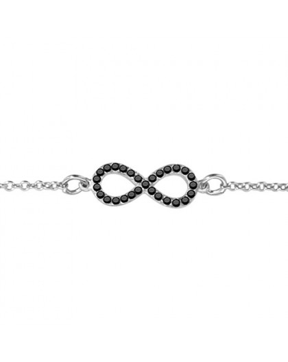 Bracelet argent infini oxydes noirs