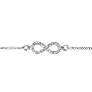 Bracelet argent motif infini oxydes