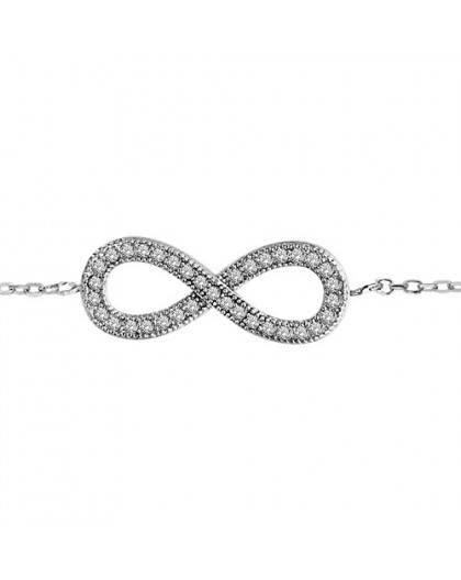 Bracelet argent motif infini oxydes grand modèle