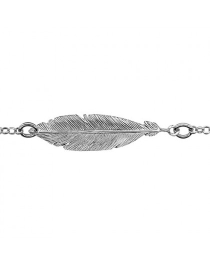 Bracelet argent motif plume