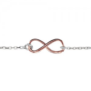 Bracelet argent motif infini simple rosé