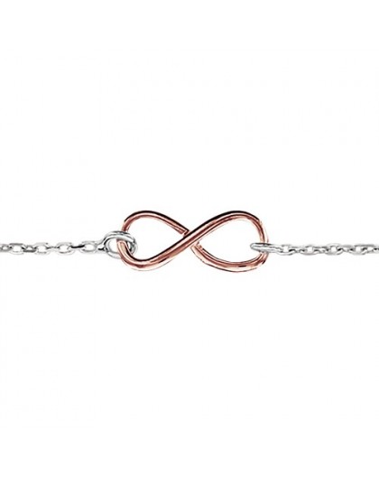 Bracelet argent motif infini simple rosé