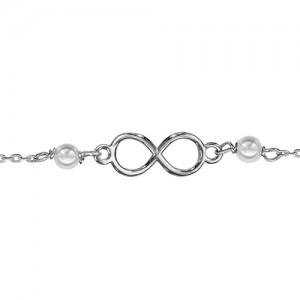 Bracelet argent motif infini et perles