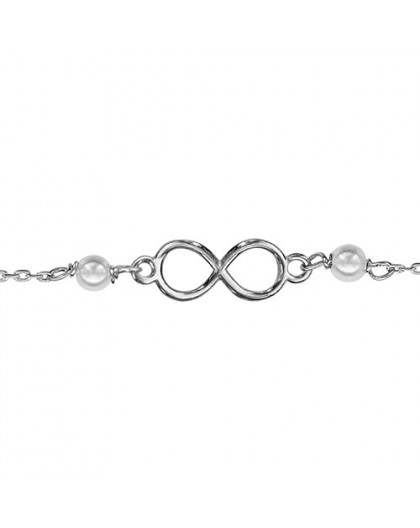 Bracelet argent motif infini et perles