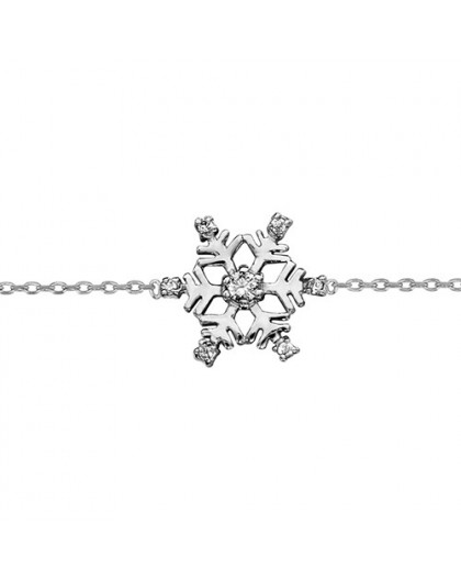 Bracelet argent motif flocon de neige oxydes