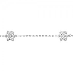 Bracelet argent motifs triple flocons de neige