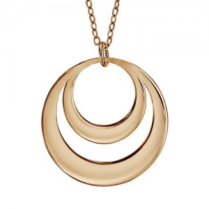 Collier plaqué Or motif double cercles gravables