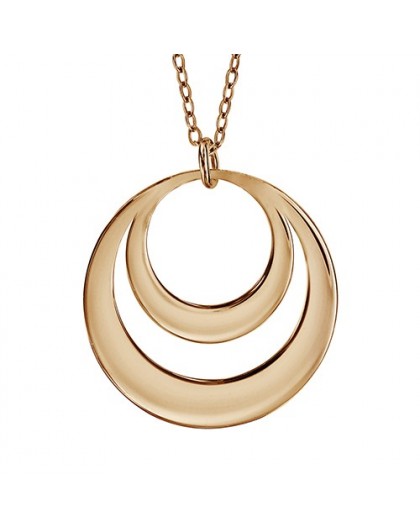 Collier plaqué Or motif double cercles gravables