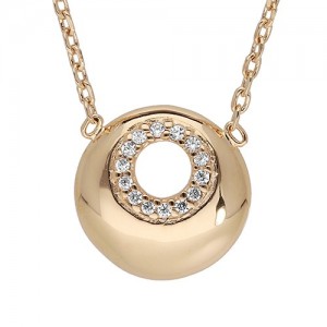 Collier plaqué Or motif rond bombé ouvert