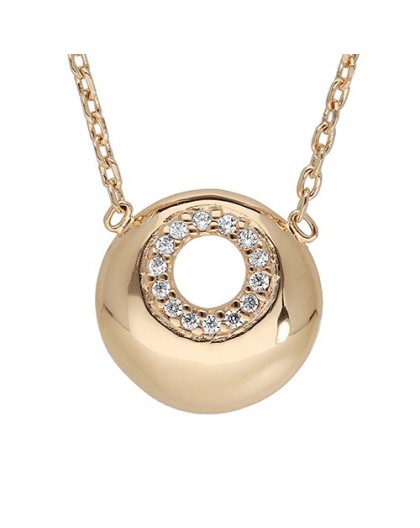 Collier plaqué Or motif rond bombé ouvert