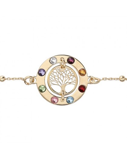 Bracelet plaqué or arbre de vie 7 chakras
