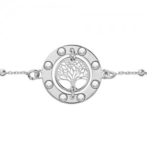 Bracelet argent arbre de vie strass blancs