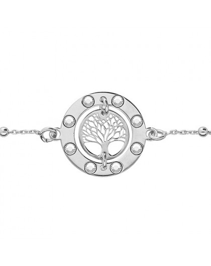 Bracelet argent arbre de vie strass blancs