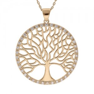 Collier plaqué Or motif arbre de vie grand motif