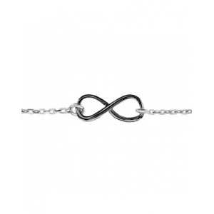 Bracelet argent motif infini noir