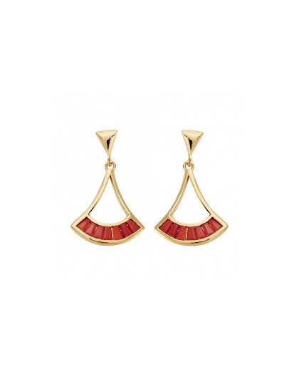Boucles oreilles plaqué Or motif Art déco
