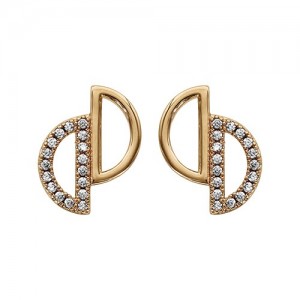 Boucles oreilles plaqué Or demi cercles oxydes