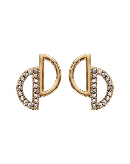 Boucles oreilles plaqué Or demi cercles oxydes