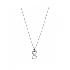 Collier argent infini forme coeurs oxydes