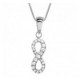 Collier argent motif infini oxydes vertical