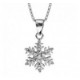 Collier argent motif flocon de neige oxydes