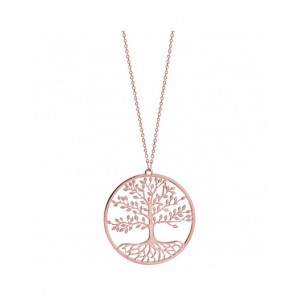 Collier argent rosé Arbre de vie ajouré