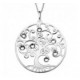 Collier argent Arbre de vie strass blancs